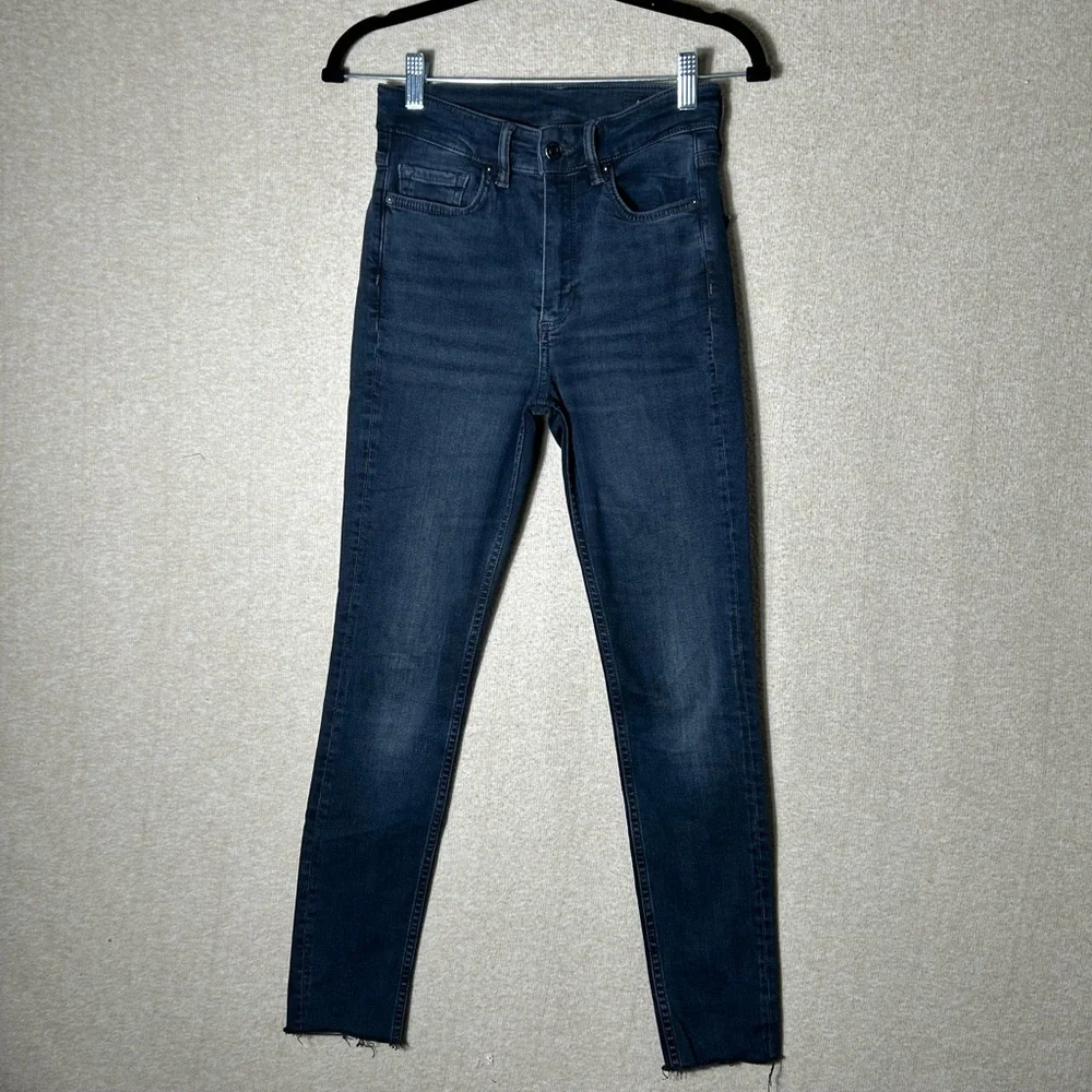 All Saints Dax Cigarette Skinny Jeans‎ Actual Size 24X26 Ankle Black Stretch